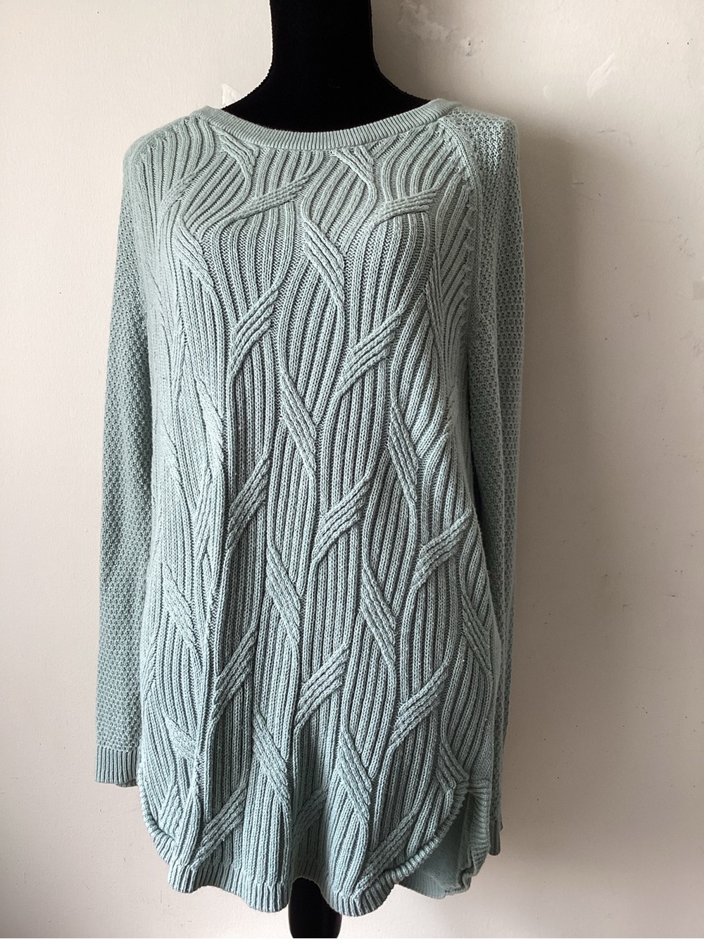 Sonoma Good for Life Light Mint Cable Knit Women's Sweater